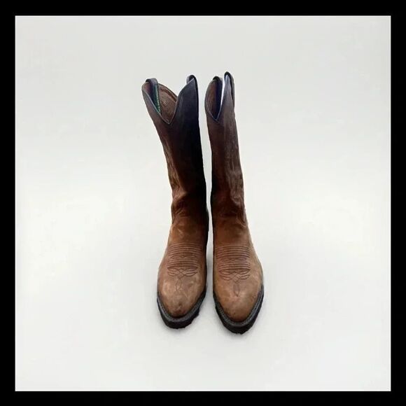 John Deere 50995 Brown Black Leather Western Cowboy Boots Men Size‎ 9M main image 9